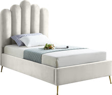 Load image into Gallery viewer, Lily Cream Velvet Twin Bed image
