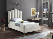 Load image into Gallery viewer, Lily Cream Velvet Twin Bed
