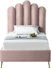 Load image into Gallery viewer, Lily Pink Velvet Twin Bed
