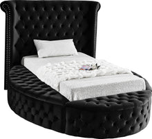Load image into Gallery viewer, Luxus Black Velvet Twin Bed (3 Boxes) image
