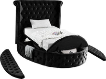 Load image into Gallery viewer, Luxus Black Velvet Twin Bed (3 Boxes)
