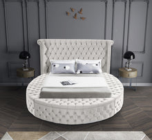 Load image into Gallery viewer, Luxus Cream Velvet Queen Bed (3 Boxes)
