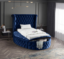 Load image into Gallery viewer, Luxus Navy Velvet Twin Bed (3 Boxes)
