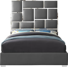 Load image into Gallery viewer, Milan Grey Faux Leather King Bed
