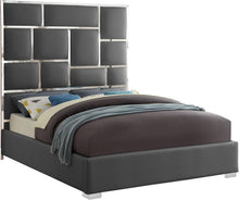 Load image into Gallery viewer, Milan Grey Faux Leather King Bed image
