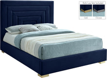 Load image into Gallery viewer, Nora Navy Velvet Full Bed image
