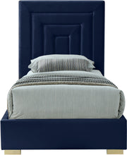 Load image into Gallery viewer, Nora Navy Velvet Twin Bed
