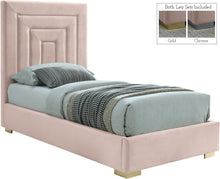 Load image into Gallery viewer, Nora Pink Velvet Twin Bed image
