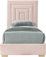 Load image into Gallery viewer, Nora Pink Velvet Twin Bed
