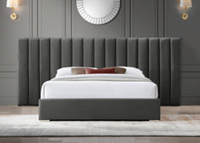 Load image into Gallery viewer, Pablo Grey Velvet King Bed
