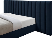 Load image into Gallery viewer, Pablo Navy Velvet King Bed
