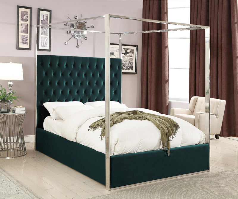Porter Green Velvet King Bed