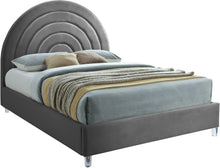 Load image into Gallery viewer, Rainbow Grey Velvet King Bed
