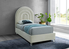 Load image into Gallery viewer, Rainbow Cream Velvet Twin Bed
