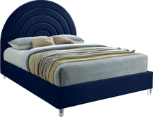Load image into Gallery viewer, Rainbow Navy Velvet Full Bed image
