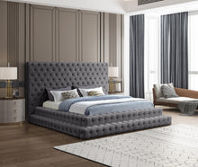 Load image into Gallery viewer, Revel Grey Velvet King Bed (3 Boxes)
