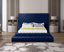 Load image into Gallery viewer, Revel Navy Velvet Queen Bed (3 Boxes)
