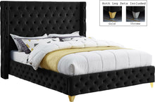 Load image into Gallery viewer, Savan Black Velvet King Bed
