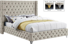 Load image into Gallery viewer, Savan Cream Velvet Full Bed
