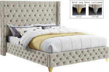 Load image into Gallery viewer, Savan Cream Velvet Full Bed image
