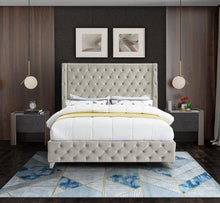 Load image into Gallery viewer, Savan Cream Velvet Full Bed
