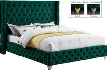 Load image into Gallery viewer, Savan Green Velvet Full Bed
