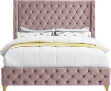 Load image into Gallery viewer, Savan Pink Velvet Full Bed
