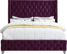 Load image into Gallery viewer, Savan Purple Velvet Full Bed
