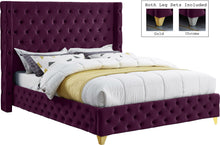 Load image into Gallery viewer, Savan Purple Velvet Full Bed image
