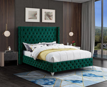 Load image into Gallery viewer, Savan Green Velvet Full Bed
