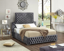 Load image into Gallery viewer, Sedona Grey Velvet King Bed
