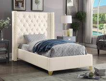 Load image into Gallery viewer, Soho White Bonded Leather Twin Bed
