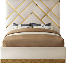 Load image into Gallery viewer, Vector Cream  Velvet King Bed
