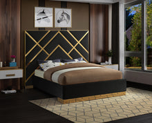 Load image into Gallery viewer, Vector Black Velvet King Bed
