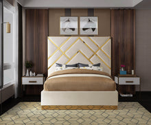 Load image into Gallery viewer, Vector Cream  Velvet King Bed
