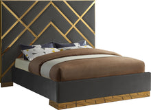 Load image into Gallery viewer, Vector Grey Velvet King Bed image
