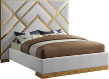 Load image into Gallery viewer, Vector White Faux Leather King Bed image
