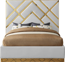 Load image into Gallery viewer, Vector White Faux Leather King Bed
