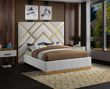 Load image into Gallery viewer, Vector White Faux Leather King Bed

