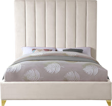 Load image into Gallery viewer, Via Cream Velvet Queen Bed
