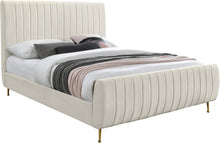 Load image into Gallery viewer, Zara Cream Velvet Full Bed (3 Boxes) image

