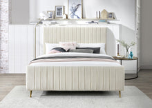 Load image into Gallery viewer, Zara Cream Velvet Full Bed (3 Boxes)
