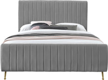 Load image into Gallery viewer, Zara Grey Velvet Queen Bed (3 Boxes)
