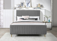 Load image into Gallery viewer, Zara Grey Velvet Full Bed (3 Boxes)
