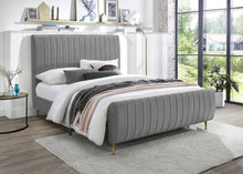 Load image into Gallery viewer, Zara Grey Velvet Full Bed (3 Boxes)

