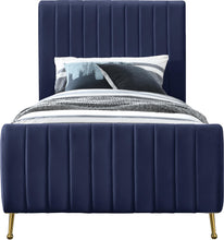 Load image into Gallery viewer, Zara Navy Velvet Twin Bed (3 Boxes)
