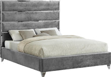 Load image into Gallery viewer, Zuma Grey Velvet King Bed image
