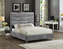 Load image into Gallery viewer, Zuma Grey Velvet Full Bed
