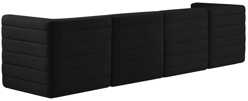 Quincy Black Velvet Modular Sofa