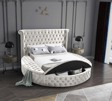 Load image into Gallery viewer, Luxus Cream Velvet Queen Bed (3 Boxes)
